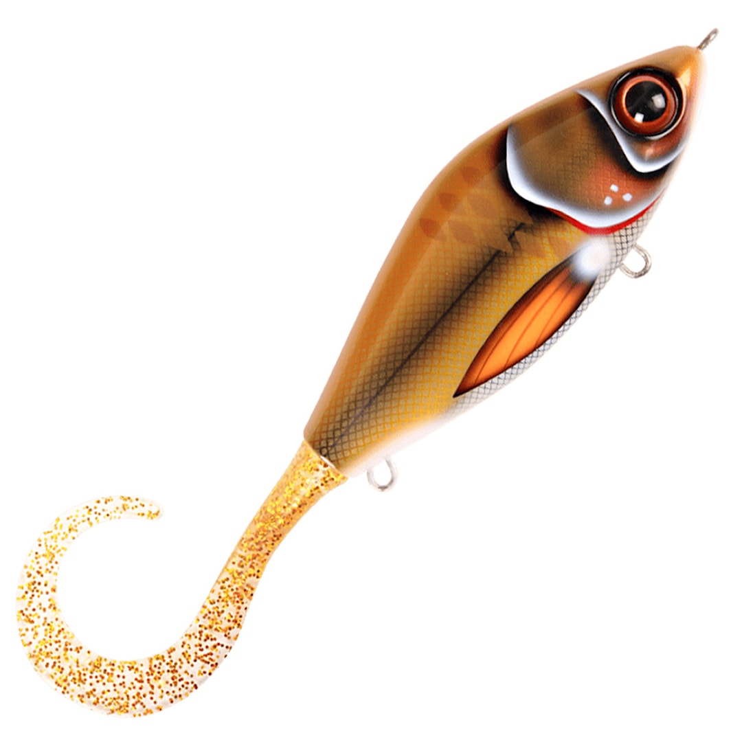 Strike Pro Guppie jerkbait Bemidji Blonde - Gold Glitter