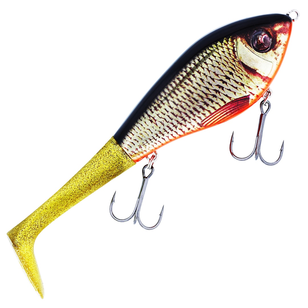 Läs mer om Westin Swim Tail Hybrid 12 cm jerkbait Real Rudd