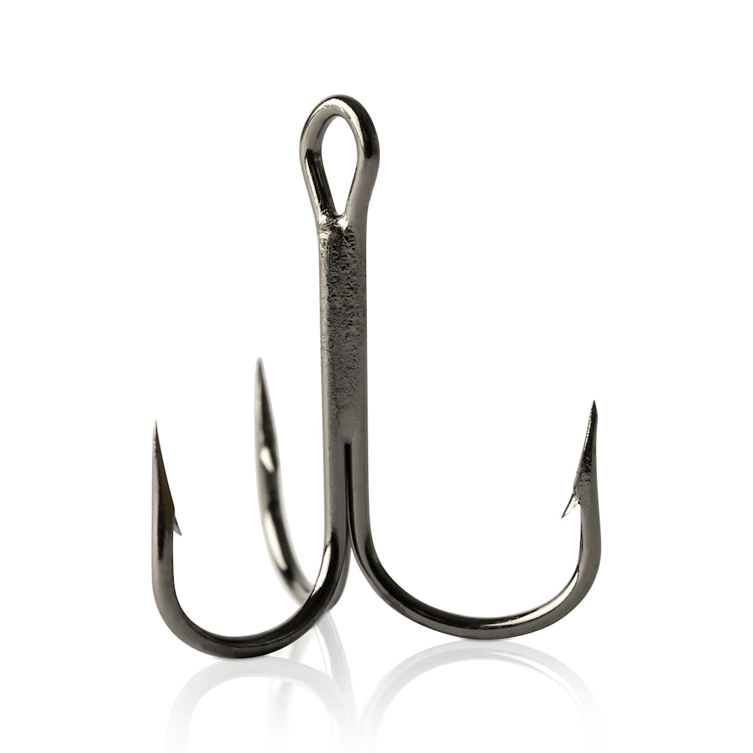 Mustad Round Bend Treble trekrok 100 st / pkt #8