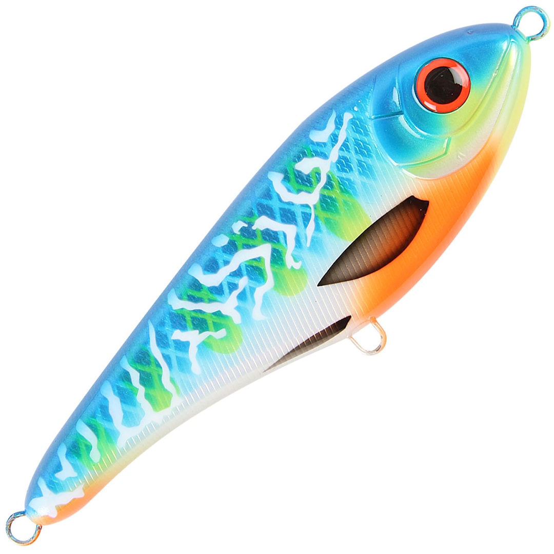 Strike Pro Buster Swim 13 cm jerkki Blue Fire