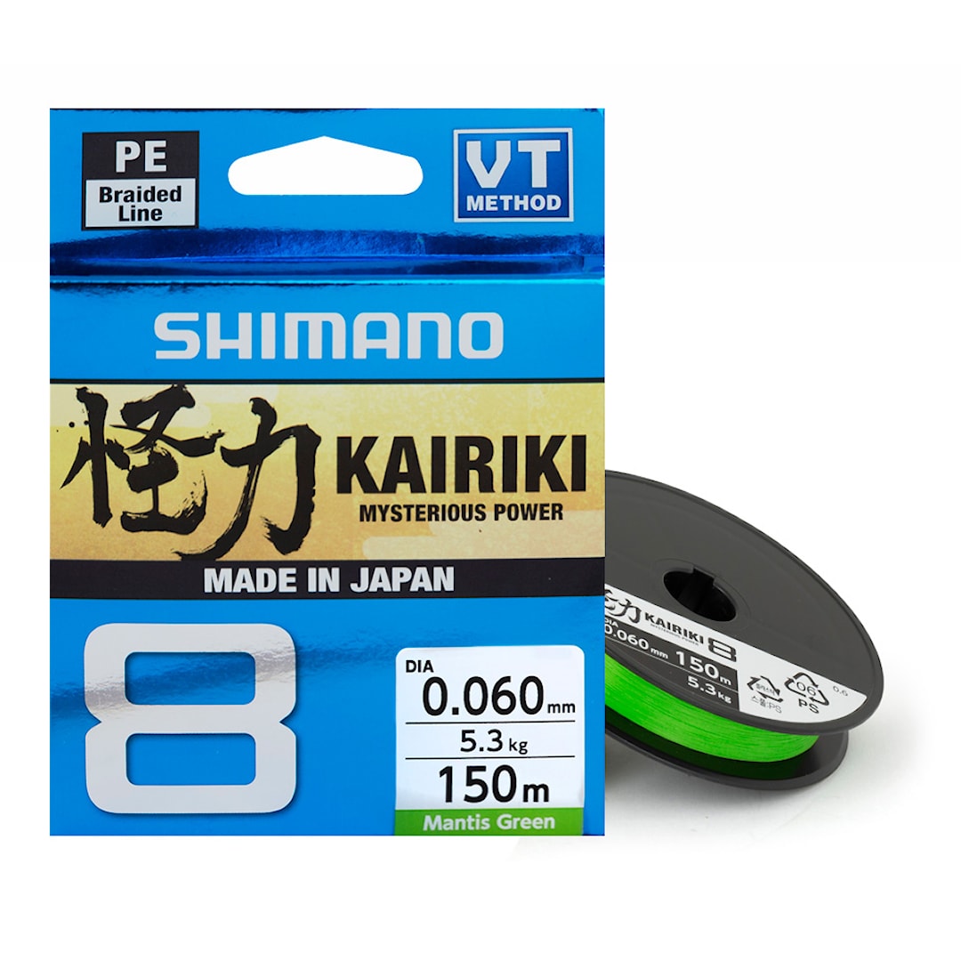 Läs mer om Shimano Kairiki 8 Mantis Green 300 m flätlina