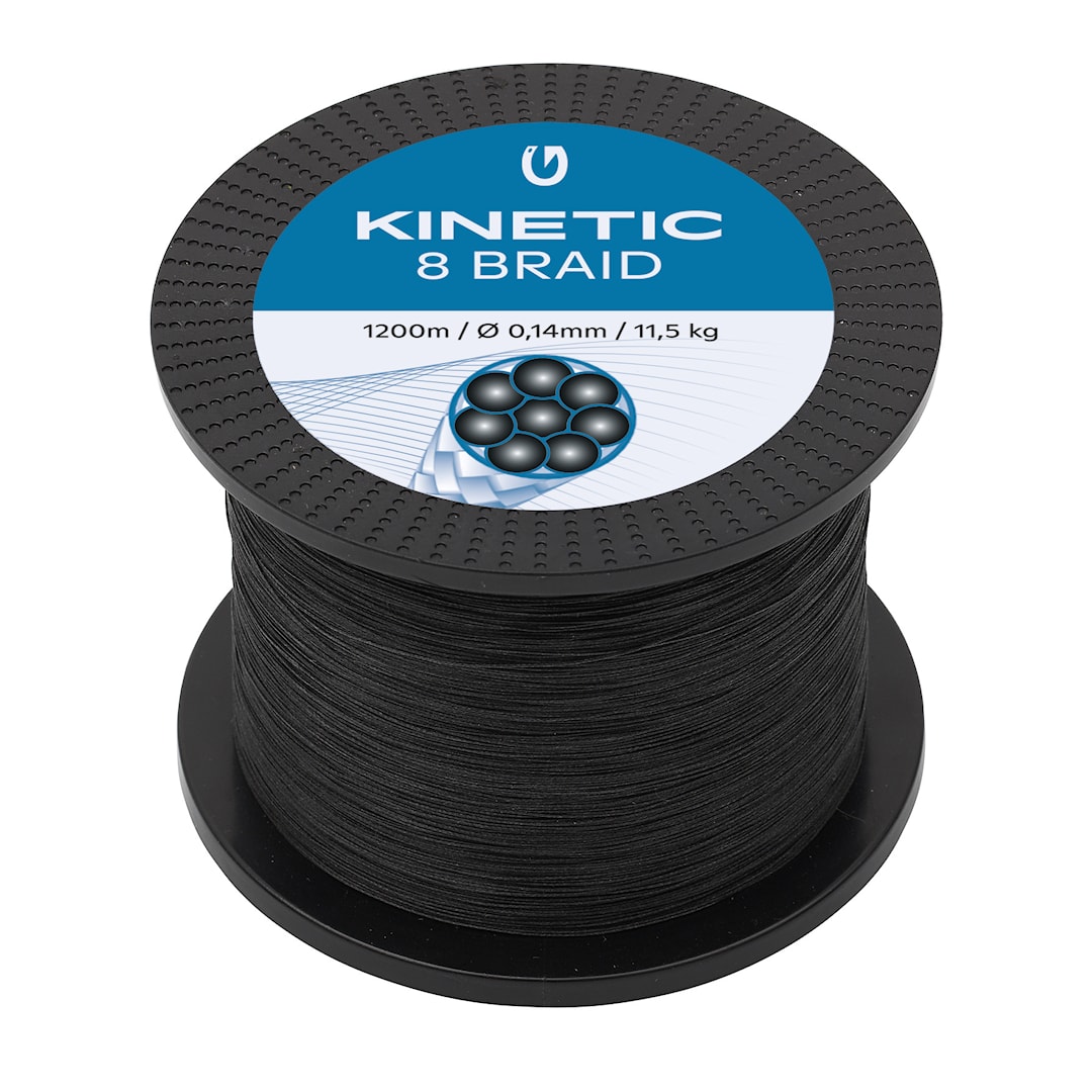 Läs mer om Kinetic 8 Braid Black 1200 m flätlina 0,20 mm