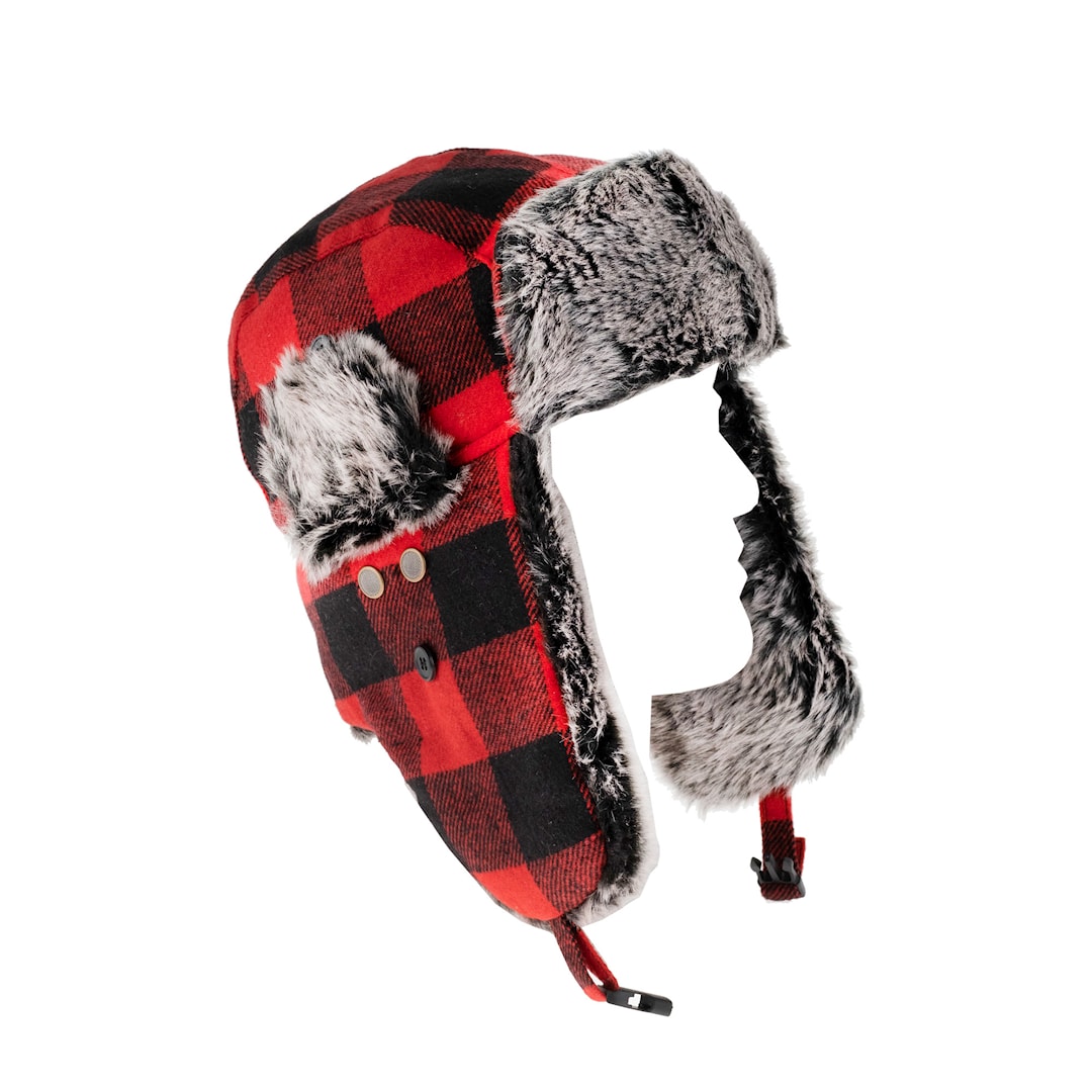 Läs mer om Snow Fox Lumberjack pälsmössa röd L