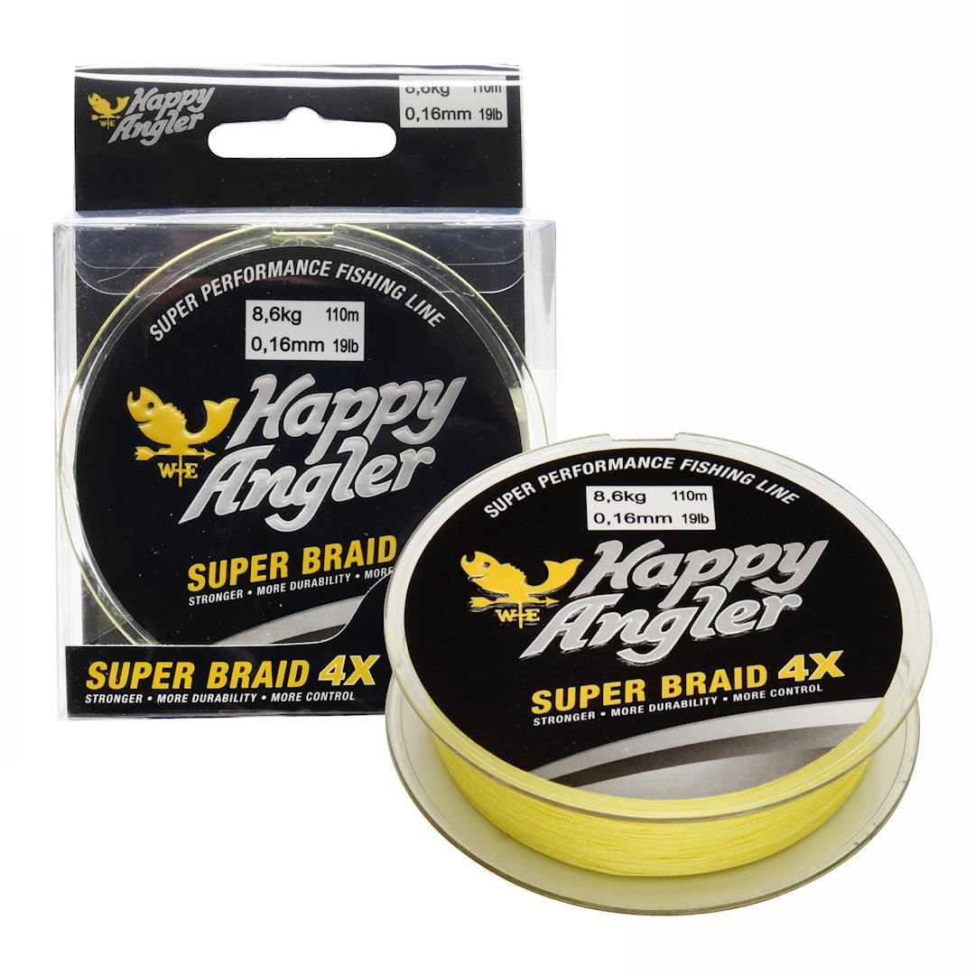 Happy Angler 4X M Keltainen Kuitusiima