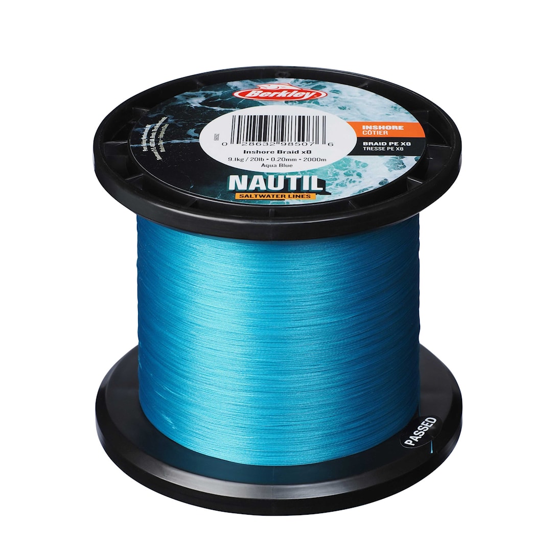 Läs mer om Berkley Nautil Inshore Braid AquaBlue 2000 m flätlina 0,14 mm