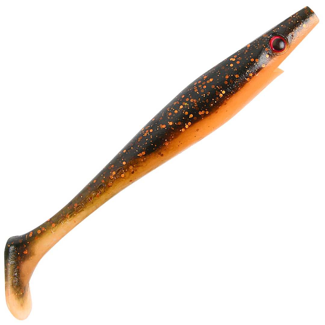 Strike Pro Piglet Shad 10 cm jigi 6 kpl/pkt Black Pumpkin