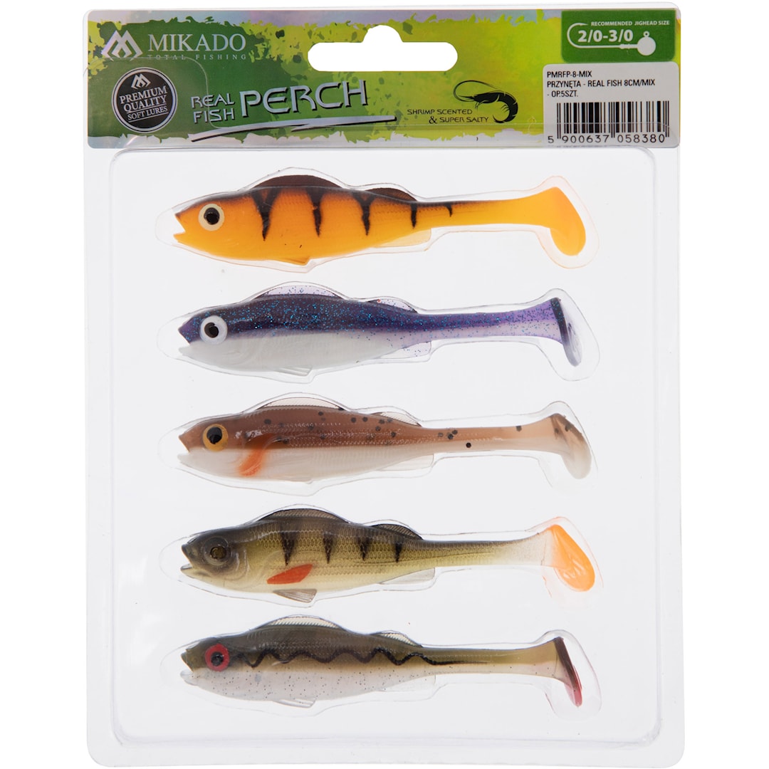 Mikado Real Fish Perch 8 cm jigg 5 st/pkt