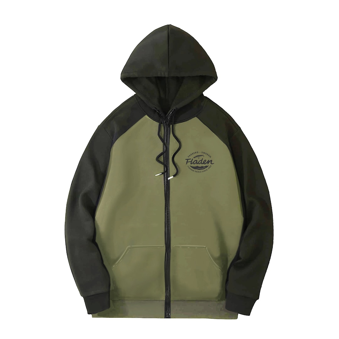 Fladen Green Perch huvtröja med blixtlås XXL