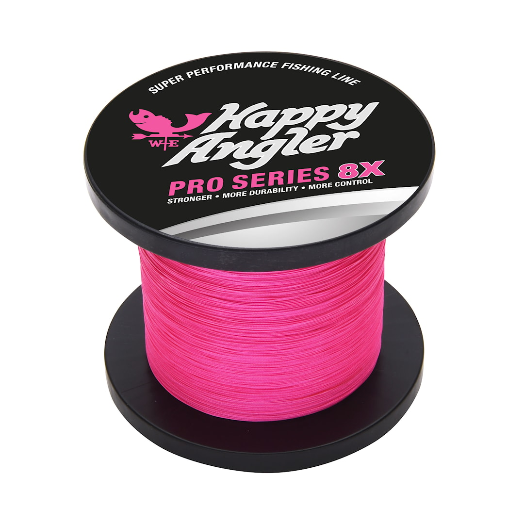 Happy Angler Pro Series 8X 1000 m rosa flätlina 0,12mm