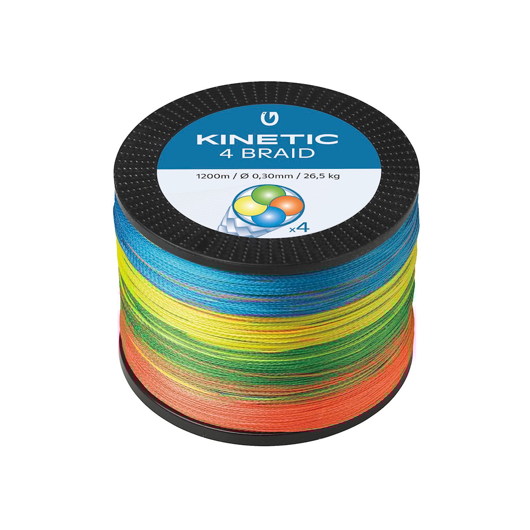 Kinetic 4 Braid Multicolor 1200 m fl&auml;tlina 0,30 mm