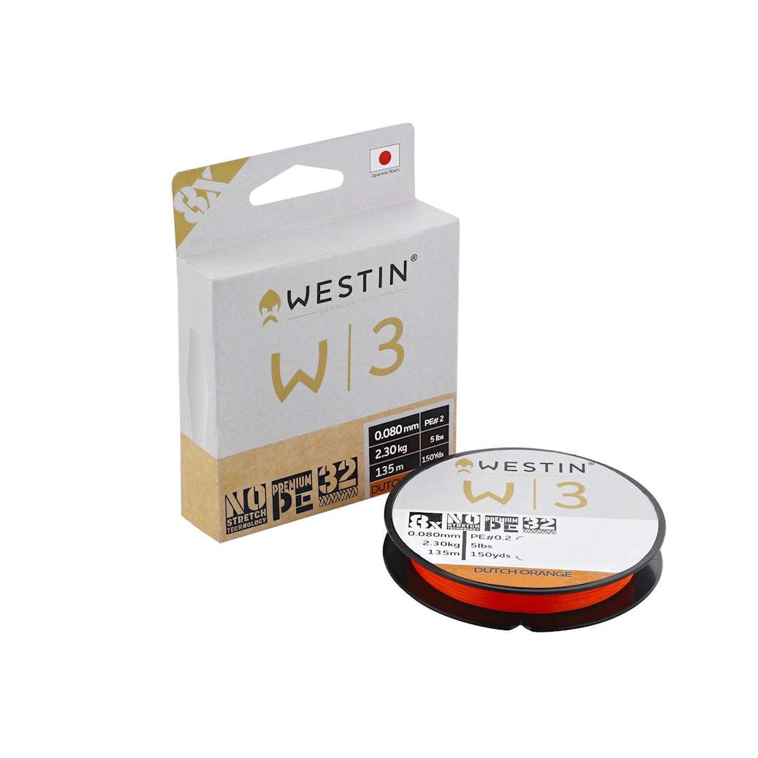 Läs mer om Westin W3 Dutch Orange 135 m flätlina 0,33mm