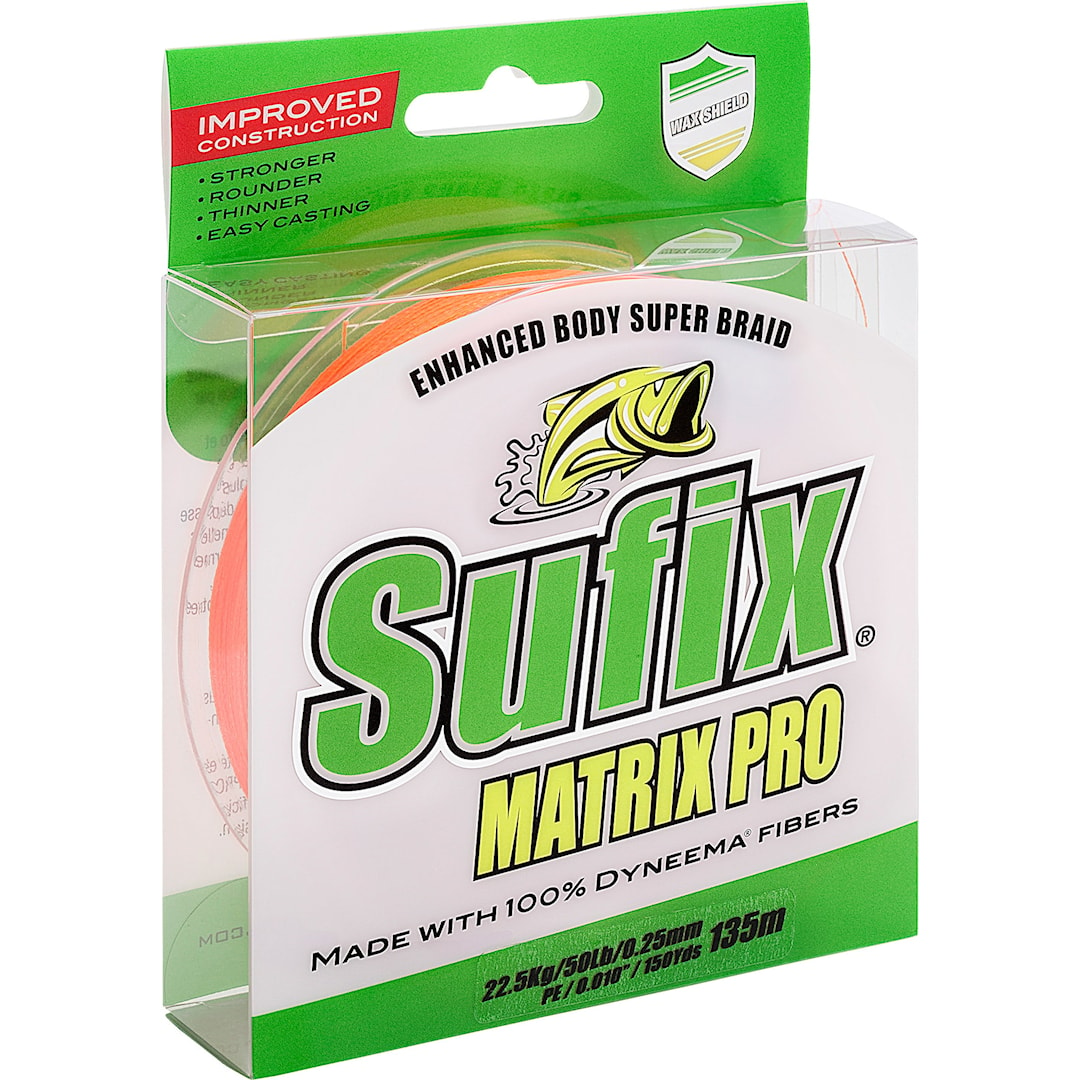 Sufix Matrix Pro 135 m oranssi kuitusiima 0,10mm