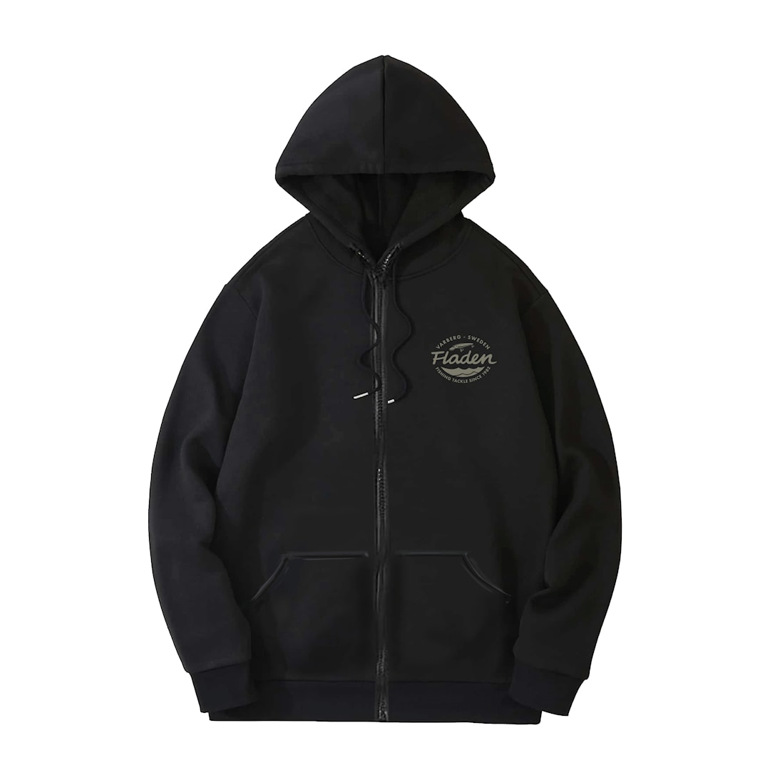 Fladen Black Pike huvtröja med blixtlås M