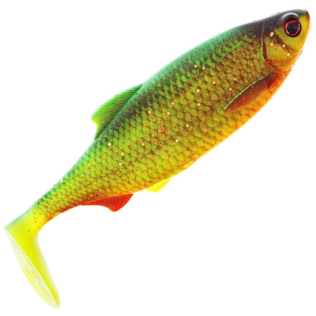 Läs mer om Westin Ricky The Roach Shadtail 14 cm jigg Firetiger Rudd