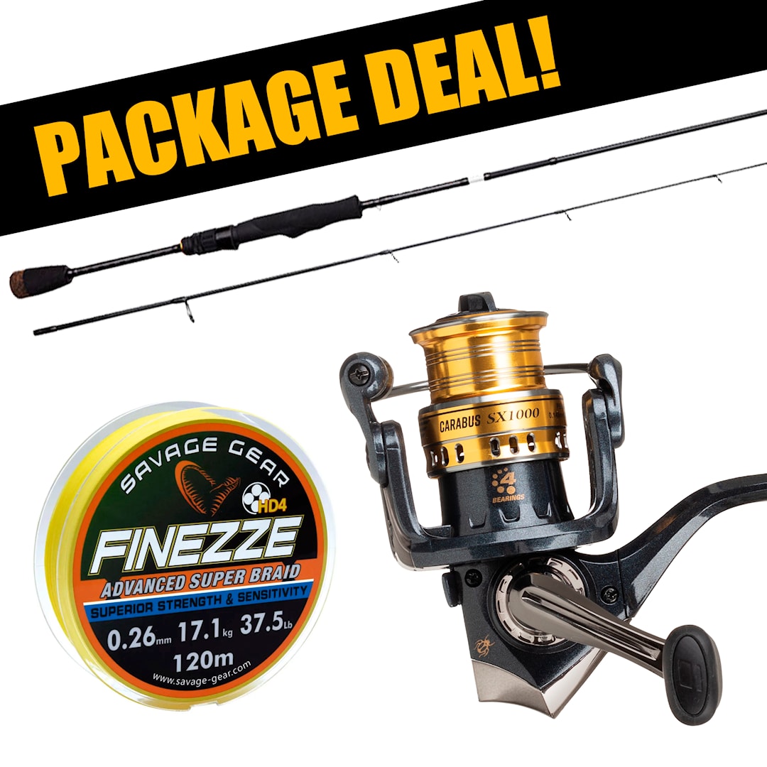Savage Gear SG2 Micro + Abu Garcia Carabus haspelset med flätlina (UL)