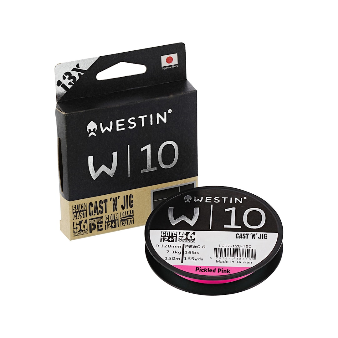 Läs mer om Westin W10 Cast ´N´ Jig Pickled Pink 110 m flätlina 0,10mm
