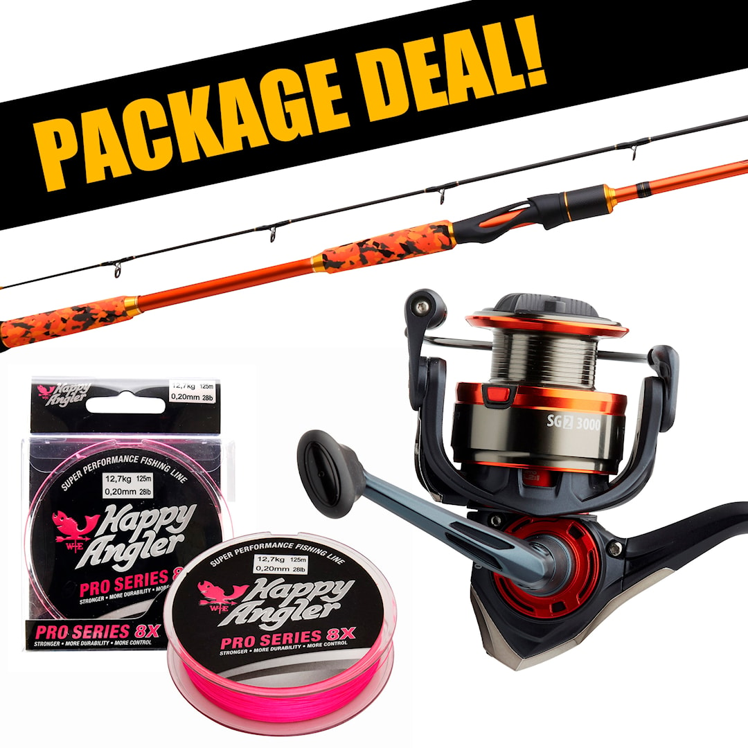 Läs mer om Patriot Fireball Xtreme Pike + Savage Gear SG2 haspelset med flätlina