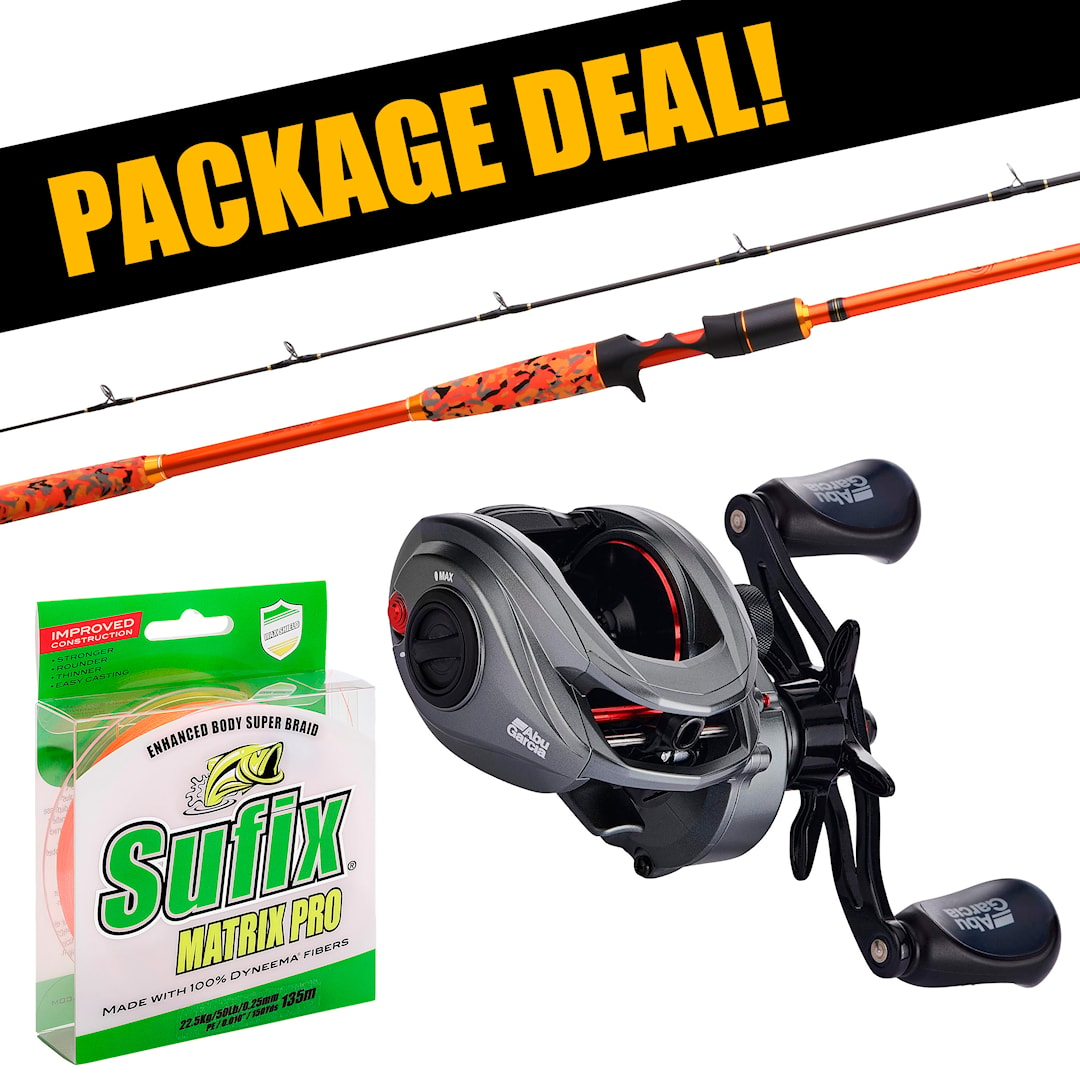 Läs mer om Patriot Fireball Xtreme Pike + Abu Garcia Revo Max 41 multirullset med flätlina