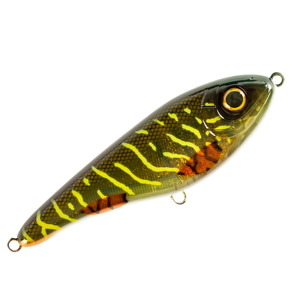 Strike Pro Buster Jerk Shallow Runner 15 cm jerkki Green Motoroil Pike UV