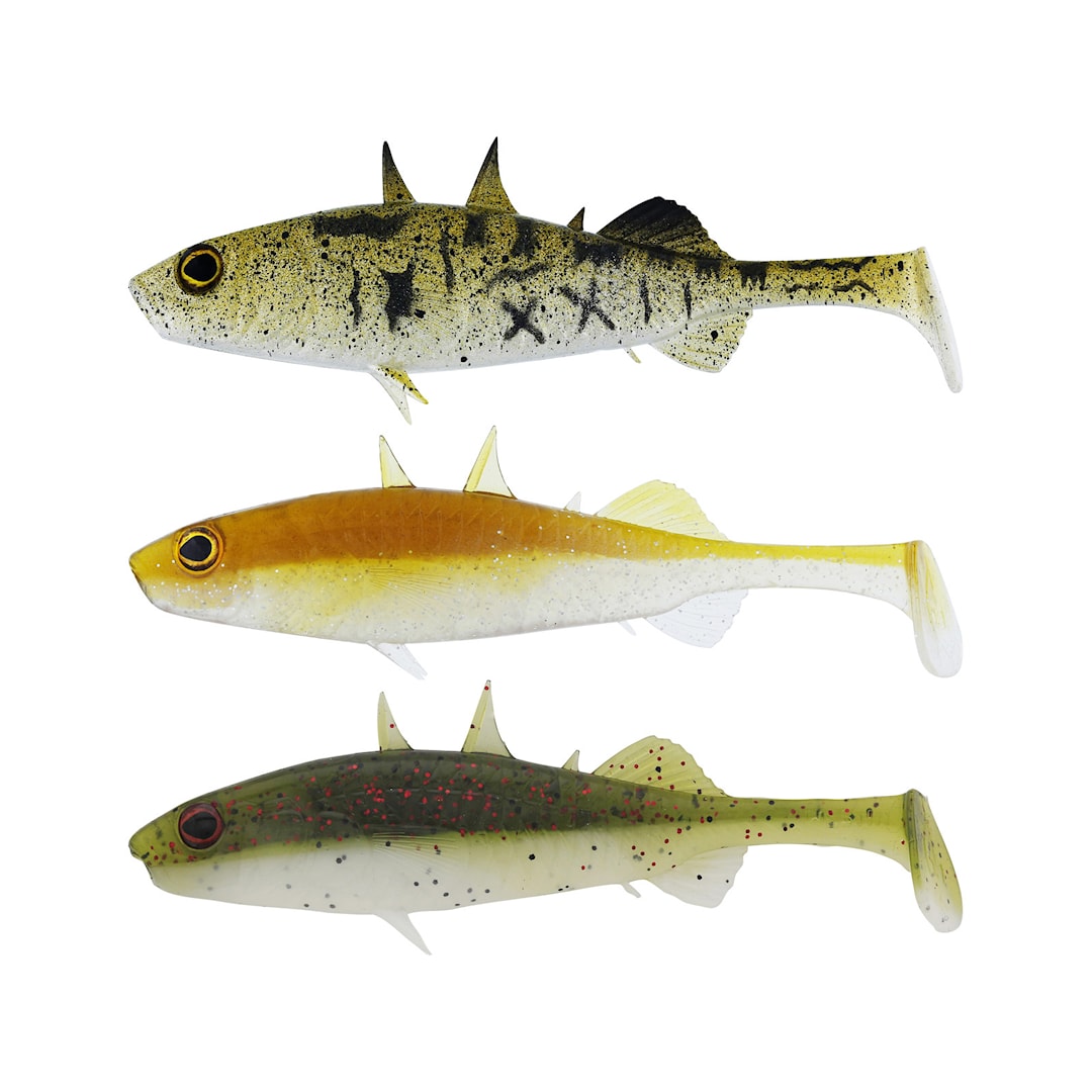 Läs mer om Westin Stanley The Stickleback Shadtail 7,5 cm jigg 3 st/pkt Clear Water Mix