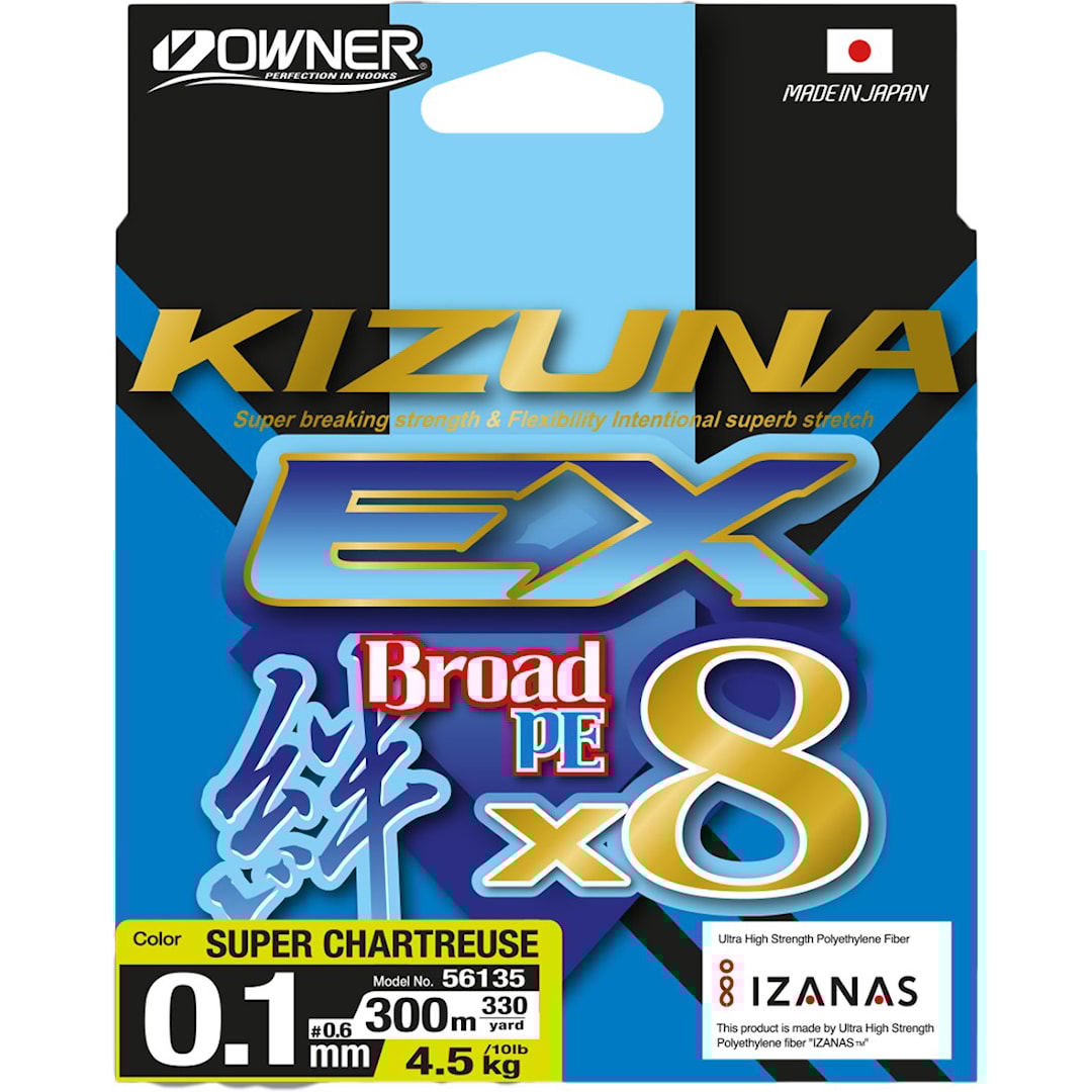 Owner SuperKizuna EX Chartreuse 150 m flätlina 0,10 mm