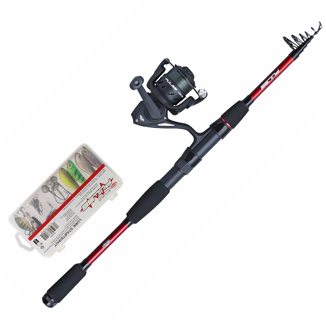 Läs mer om Berkley Pulse Box haspelset med flätlina + jiggsortiment 210 cm 5-25 g