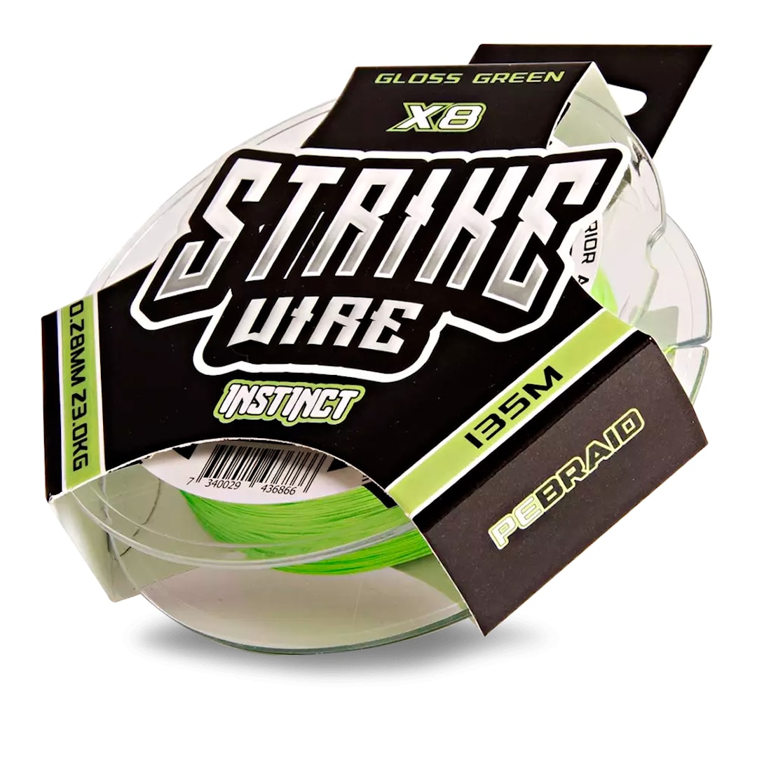 Läs mer om Strike Wire Instinct Braid X8 Gloss Green 135 m flätlina 0,36 mm