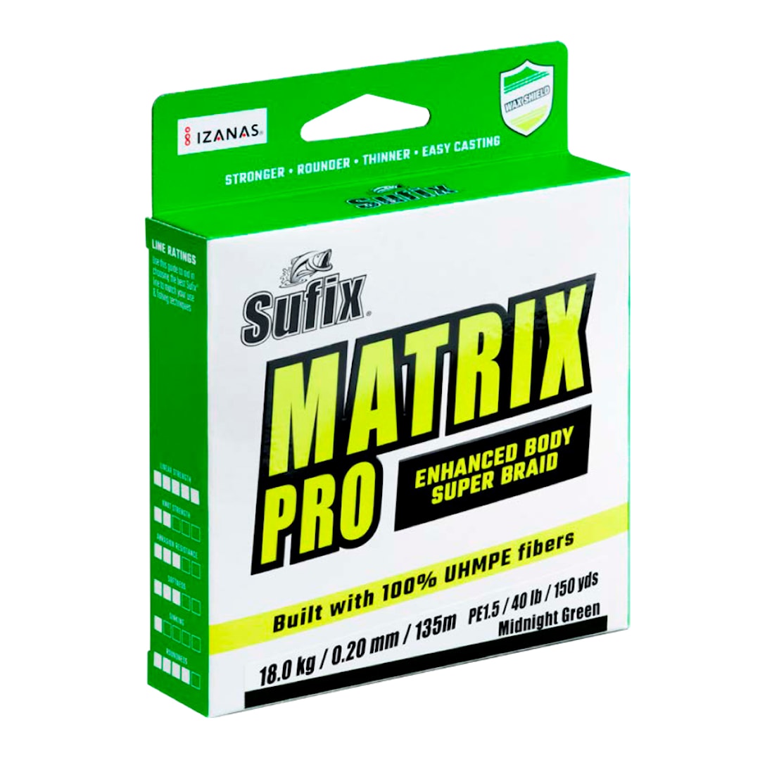 Sufix Matrix Pro Green 135 m flätlina 0,30 mm