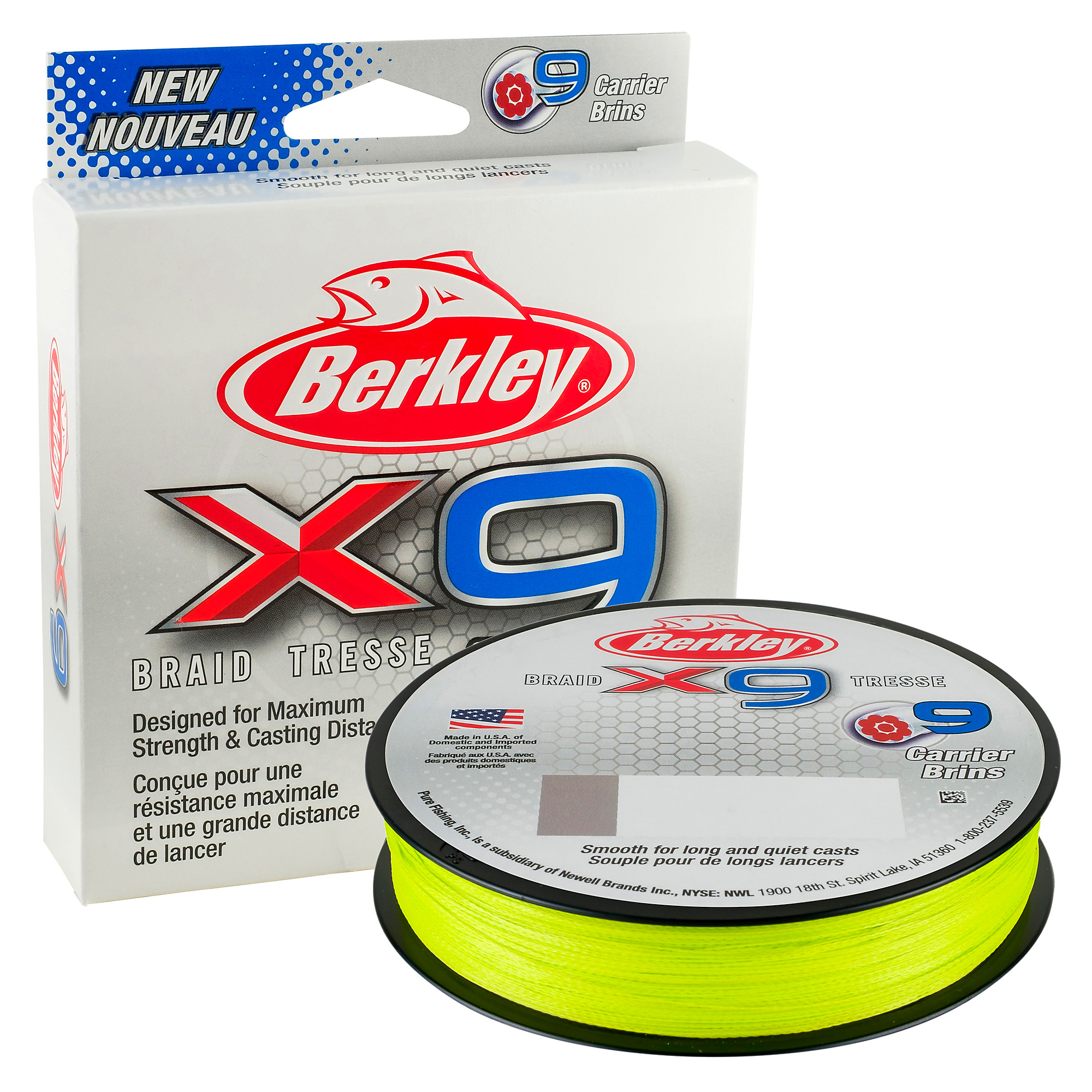 300m Spool of Berkley X9 Braided Fishing Line - Crystal White 9