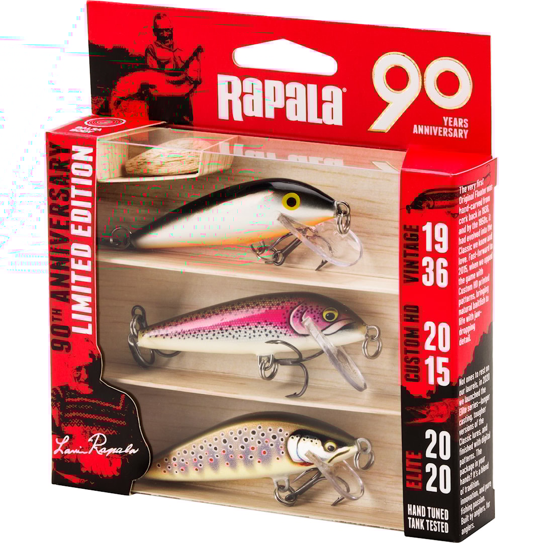 Rapala 90 år R90 Countdown Mid Naturistic wobblersortiment 3 st/pkt