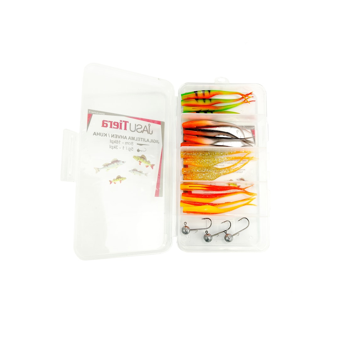 Jasu Tiera jiggsortiment 8 cm 16st + jiggskallar