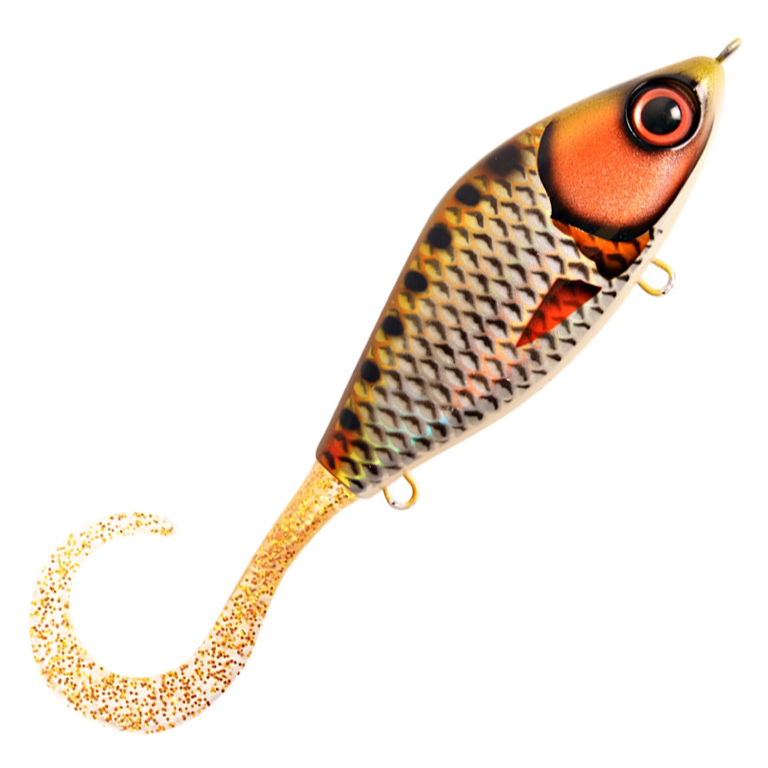 Läs mer om Strike Pro Guppie jerk Golden Ridgenback Gold Glitter