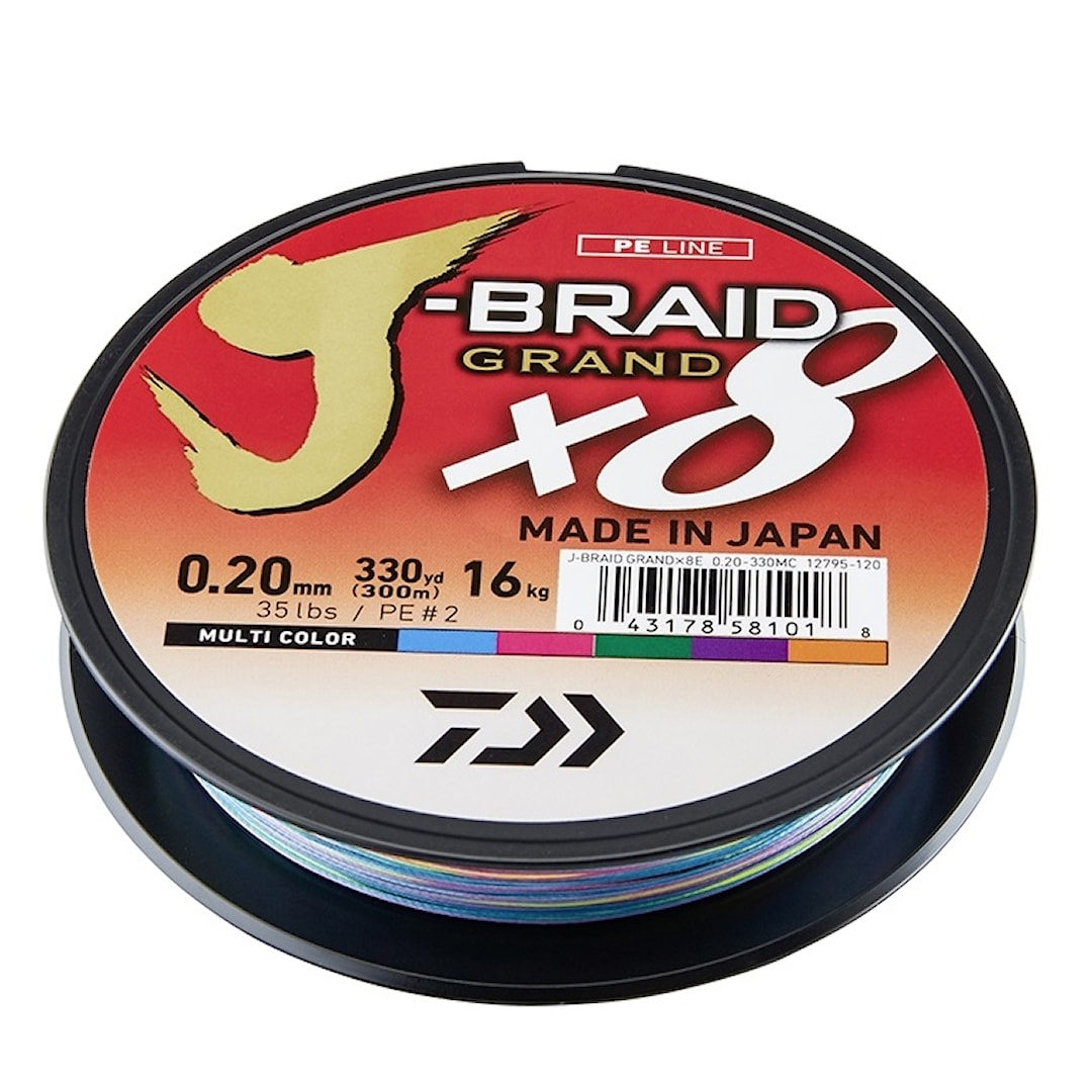 Läs mer om Daiwa J-Braid Grand X8 multicolor 300 m flätlina