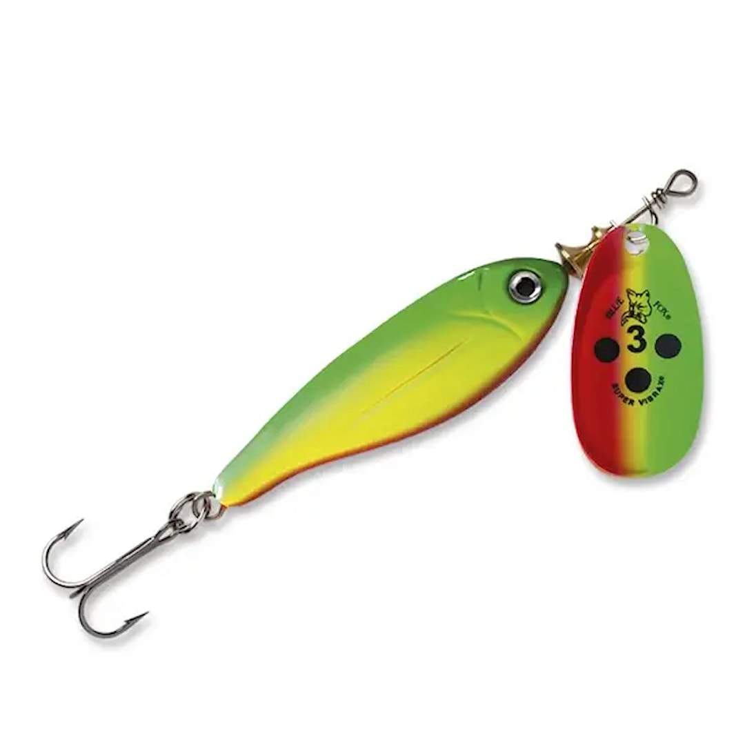 Blue Fox Minnow Super Vibrax 18 g spinnare GYR