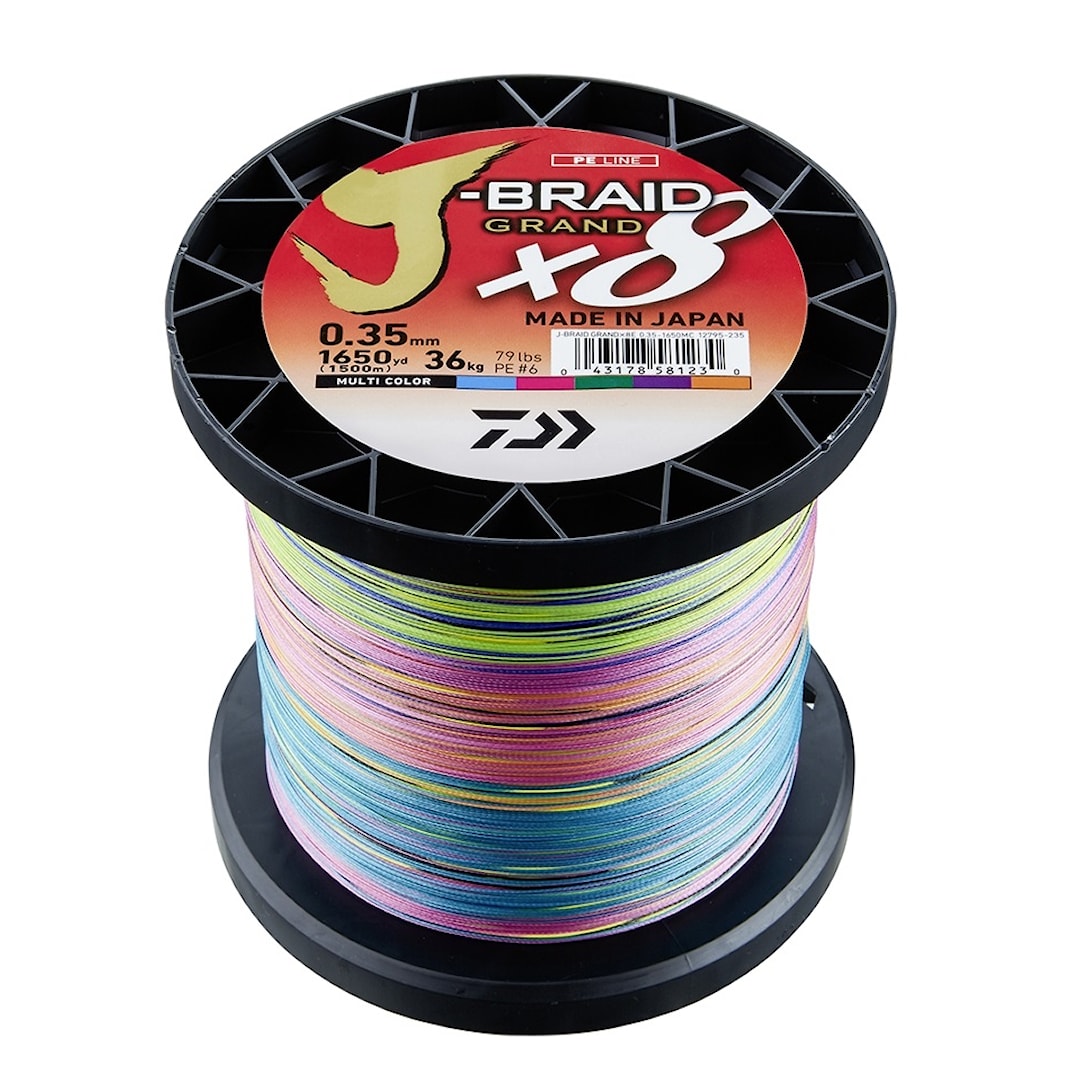 Läs mer om Daiwa J-Braid Grand X8 multicolor 1500 m flätlina