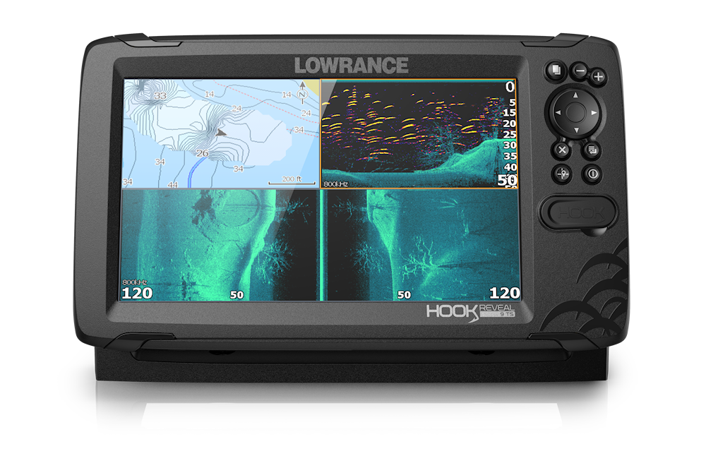 Lowrance Hook Reveal 7 83/200 with Deep Water Performance, Base Map OR CMap  (FREE 32 GB msd card-for Genesis Live features)