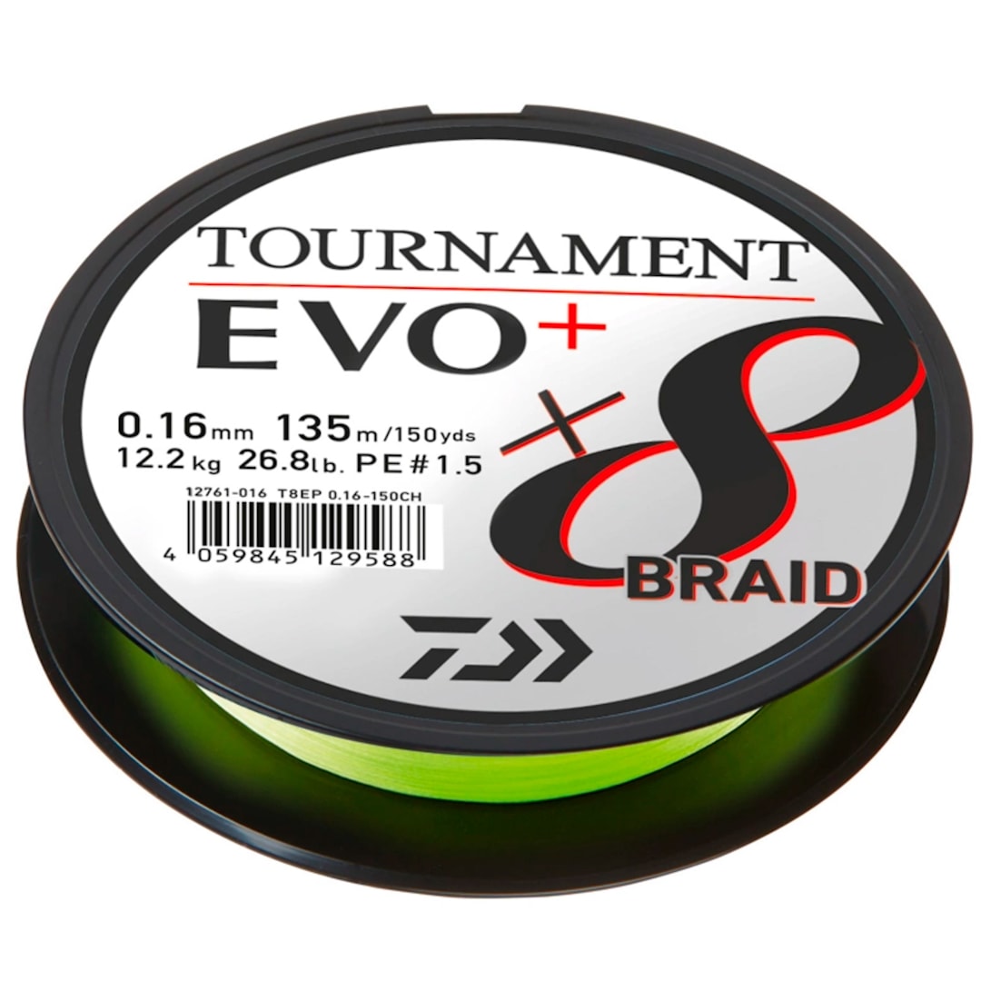Daiwa Tournament X8 EVO+ chartreuse 135 m flätlina